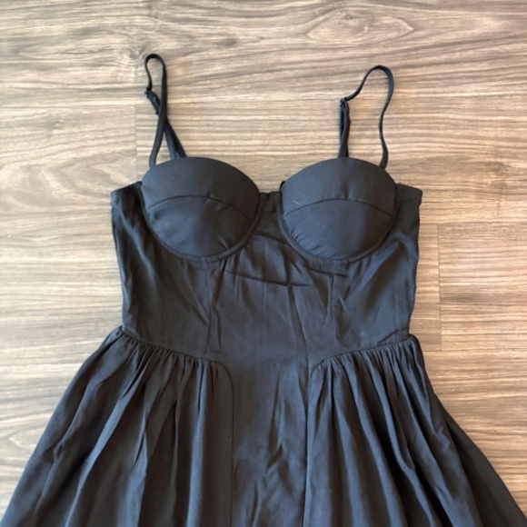 Windsor Womens NEW Blissful Afternoons Corset A-Line Midi Dress in Black - Picture 5 of 9